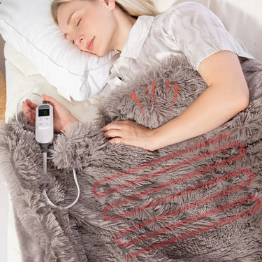 Electric Heated Throw Blanket – 10 Levels, Soft Plush, Machine Washable - InspiredGrabs.com